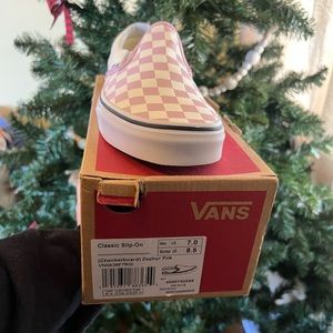 Vans Zephyr Pink Checkered Slip-Ons